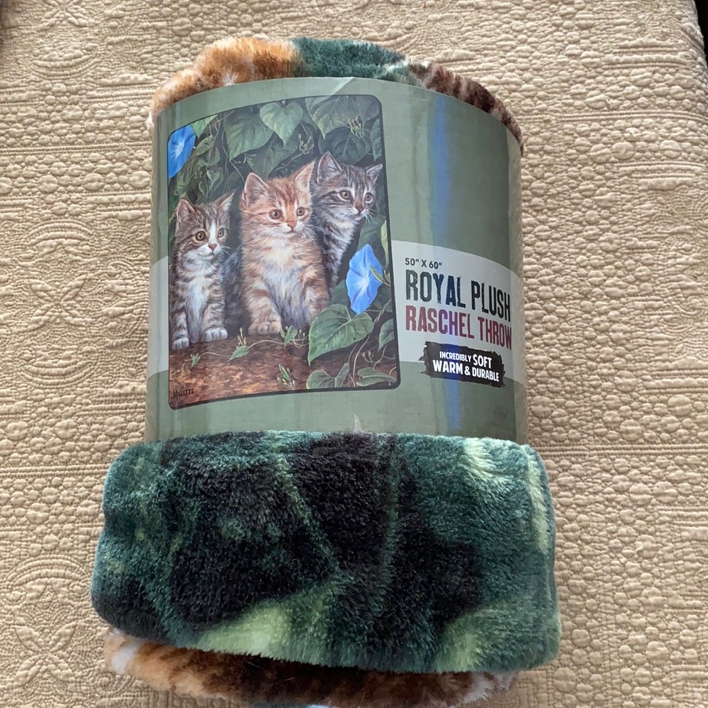 CATS with Morning Glory Throw